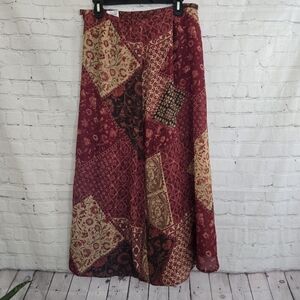 Vtg Y2k Emma James Patchwork Reversible Maxi Skirt Sz 12 Boho Cottage Whimsigoth